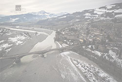 foto aerea del ponte di travo a piacenza